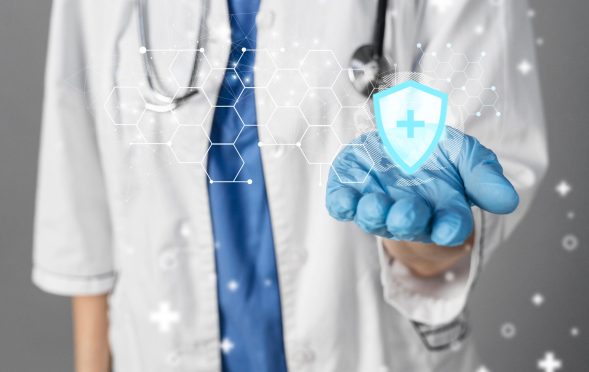 medical-banner-with-doctor-wearing-glove